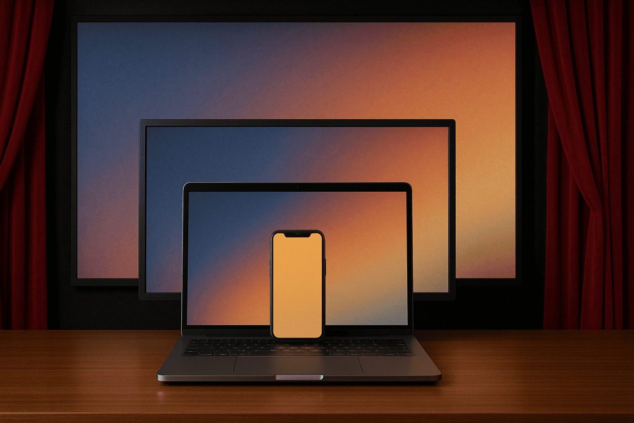 Quatro telas: cinema, tv, computador e celular